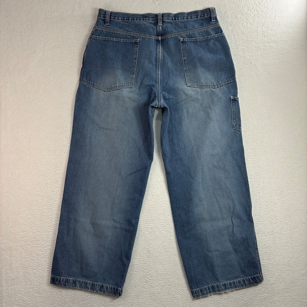 Gap Bootcut Jeans Men 35x30 Blue Faded Cargo Denim Vintage Casual Y2K Wide‎ - Picture 2 of 8